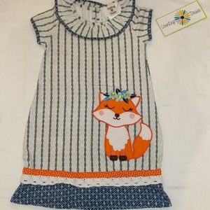 NWT Counting Daisies striped fox dress